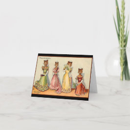 Louis Wain Wallflower Girl Cats Kaart