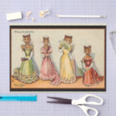 Louis Wain Wallflower Girl Cats Tissuepapier (Craft)