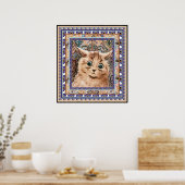 Louis Wain Wallpaper Cat Poster Print (Keuken)