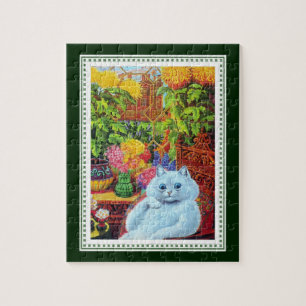 Louis Wain - White Anthropomorphic Cat with Flower Legpuzzel