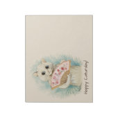 Louis Wain White cat met een fan CC0038 Notitieblok (Linkerzijde)