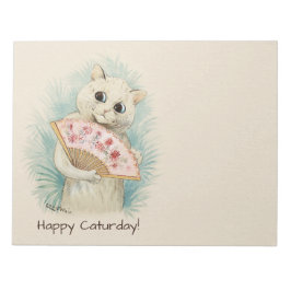 Louis Wain White cat met een fan CC0038 Notitieblok