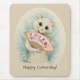 Louis Wain White cat met een fan CC0074 Muismat