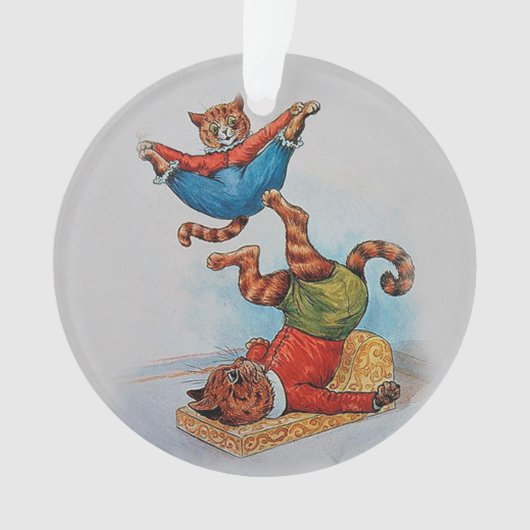 Louis Wain's Acrobat Cats Vintage Kerstmis Ornament (voorkant)