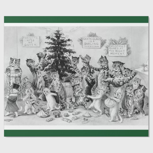 Louis Wain's Cats' Christmas Party -  Wrap Cadeaupapier (Vlak)