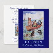 Louis Wain's Zwemende Katten Birthday Party Kaart (Voorkant / Achterkant)