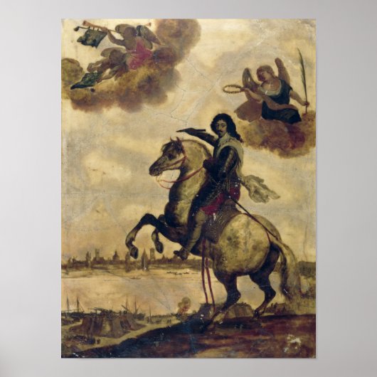 Louis XIII bij de Siege van La Rochelle Poster (Voorkant)