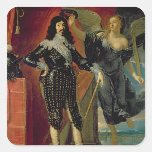 Louis XIII Crowned by Victory, 1635 Vierkante Sticker