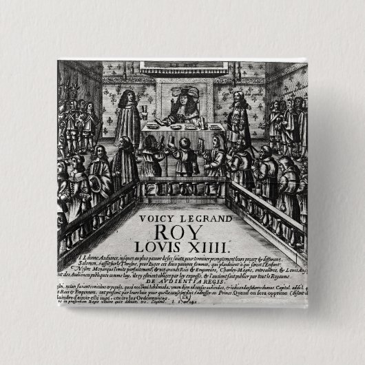 Louis XIV administratering justitie Vierkante Button 5,1 Cm (Voorkant)