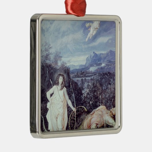 Louis XIV als Apollo, laag Python Metalen Ornament (Rechts)