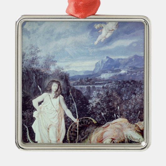 Louis XIV als Apollo, laag Python Metalen Ornament (Voorkant)