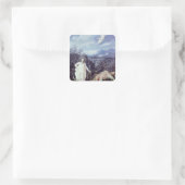 Louis XIV als Apollo, laag Python Vierkante Sticker (Tas)