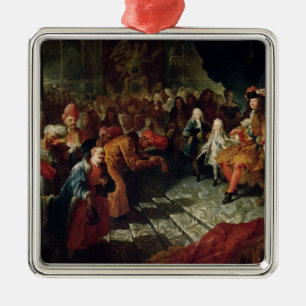 Louis XIV, die de Perzische ambassadeur ontvangt Metalen Ornament