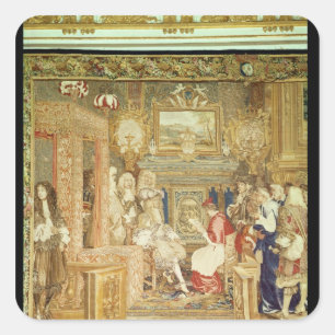 Louis XIV die het Papal Legate ontvangt Vierkante Sticker