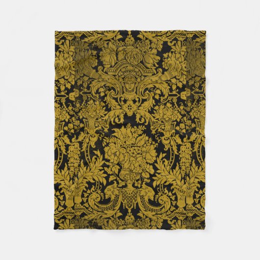 Louis XIV Golden Damask Fleece Deken (Voorkant)