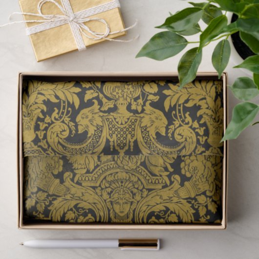 Louis XIV Golden Damask Tissuepapier (Geschenk)