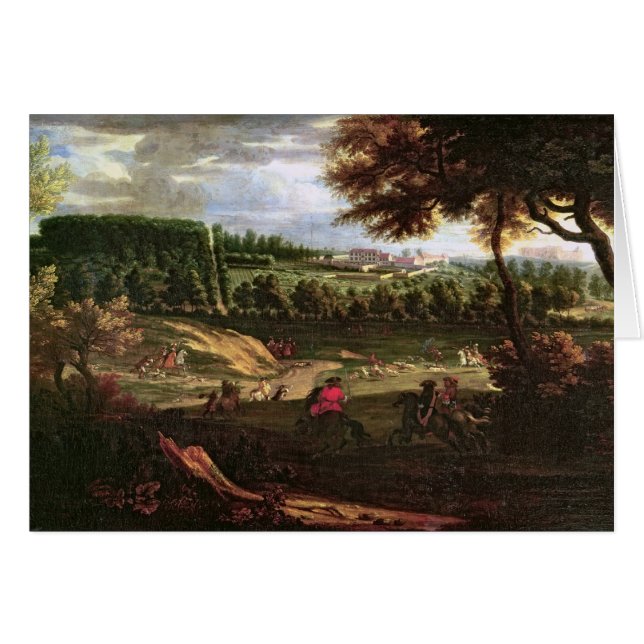 Louis XIV Het jagen bij Marly met een Uitzicht (Voorkant Horizontaal)