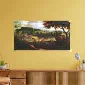 Louis XIV Het jagen bij Marly met een Uitzicht Canvas Afdruk (Insitu (Woonkamer))