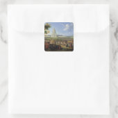 Louis XIV his Entourage Visiting Les Invalides Vierkante Sticker (Tas)
