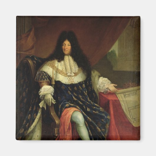 Louis XIV Houdt een Plan van de Maison Royale Magneet (Voorkant)