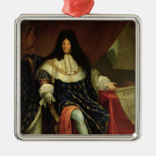 Louis XIV Houdt een Plan van de Maison Royale Metalen Ornament