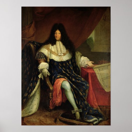 Louis XIV Houdt een Plan van de Maison Royale Poster (Voorkant)