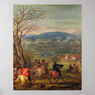 Louis XIV in gevechtsstrijd nabij de Cassel Poster