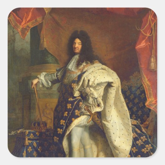 Louis XIV in Royal Costume, 1701 Vierkante Sticker (Voorkant)