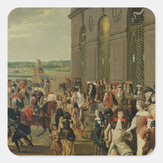 Louis XIV voor de Grotto van Thetis Vierkante Sticker (Voorkant)