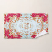 Louis XV Elegant Red Gold Gilded Floral Towel Bad Handdoek (Handdoek)