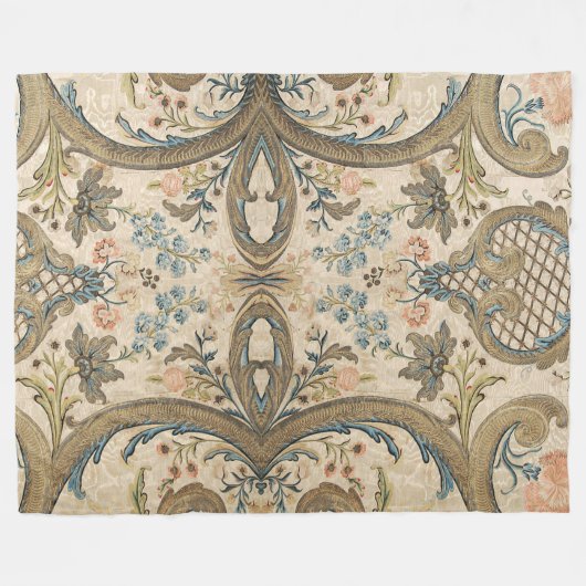 Louis XV Floral Fleece Blanket (Voorkant (Horizontaal))