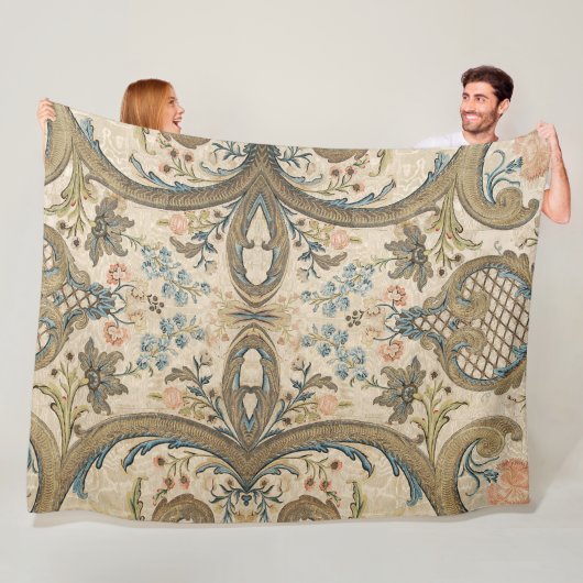 Louis XV Floral Fleece Blanket Deken (In situ)