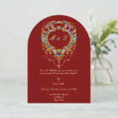 Louis XV Rococo Wapenschild Monogram Foto Kaart (Staand voorkant)