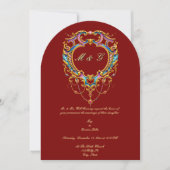 Louis XV Rococo Wapenschild Monogram Foto Kaart (Voorkant)