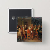 Louis XV Visiting Peter I Vierkante Button 5,1 Cm (Voorkant /achterkant)