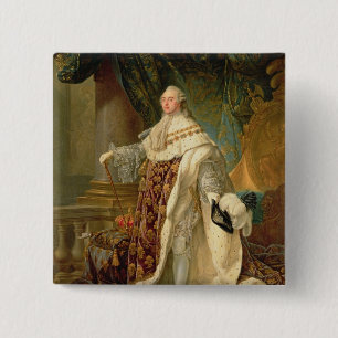 Louis XVI (1754-93) (olie op doek) Vierkante Button 5,1 Cm