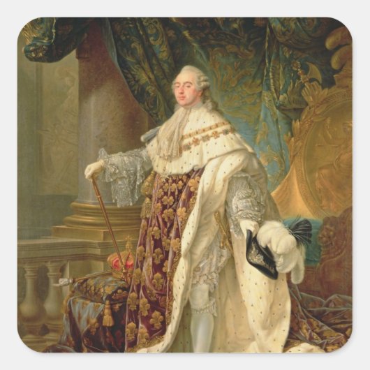 Louis XVI (1754-93) (olie op doek) Vierkante Sticker (Voorkant)