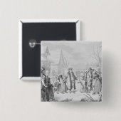 Louis XVI Distributing Alms Vierkante Button 5,1 Cm (Voorkant /achterkant)
