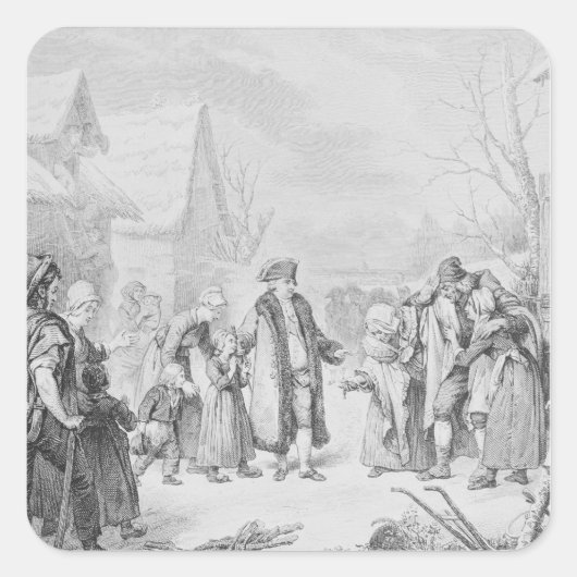 Louis XVI Distributing Alms Vierkante Sticker (Voorkant)