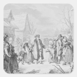 Louis XVI Distributing Alms Vierkante Sticker