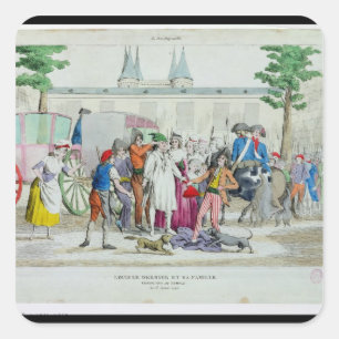 Louis XVI en zijn familie naar de tempel Vierkante Sticker