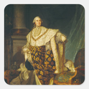 Louis XVI King in Coronation Robes Vierkante Sticker