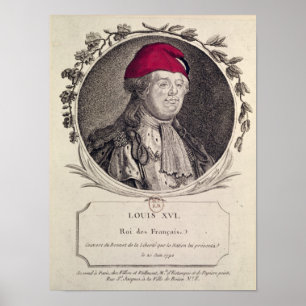 Louis XVI met een frygiaans bonnet Poster