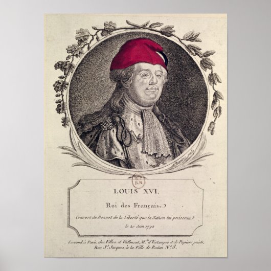 Louis XVI met een frygiaans bonnet Poster (Voorkant)
