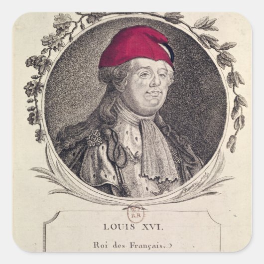 Louis XVI met een frygiaans bonnet Vierkante Sticker (Voorkant)