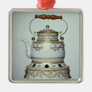Louis XVI porcelain kettle en standaard gemaakt in Metalen Ornament