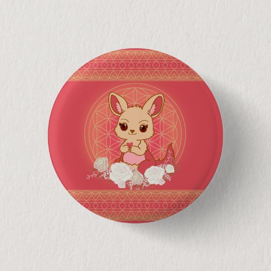 Louisa de Kangoeroe Schattig Ronde Button 3,2 Cm (Voorkant)