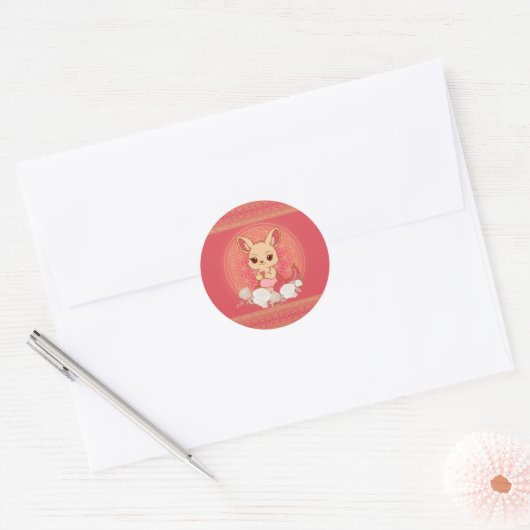 Louisa de Kangoeroe Schattig Ronde Sticker (Envelop)