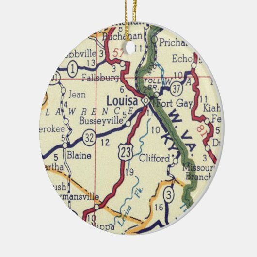 Louisa KY  Map Keramisch Ornament (Links)