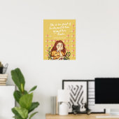 Louisa May Alcott Book Lover Floral Art Print (Thuiskantoor)